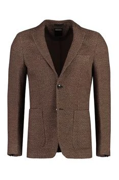 Zegna | ZEGNA BOUCLE WOOL SINGLE-BREASTED JACKET 6.6折