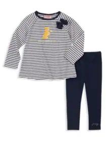 product Baby Girl's 2-Piece Striped Top & Leggings Set image