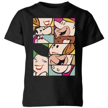 推荐The Flintstones Cartoon Squares Kids' T-Shirt - Black商品