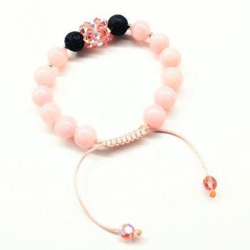 商品Alexa Martha Designs | Glamorous Peach Corral Jade Gemstone Crystal Lava Rock Bracelet,商家Verishop,价格¥734图片