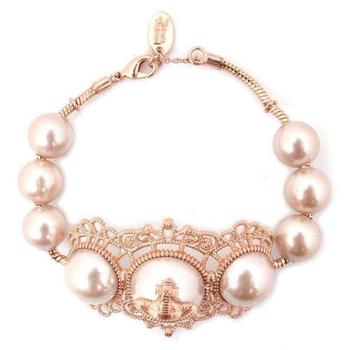 商品Isolde Large Pearl Pink Gold Bracelet图片