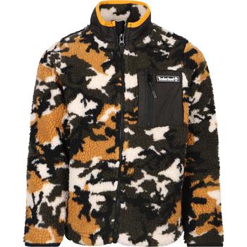 商品Camouflage print logo teddy jacket in brown图片