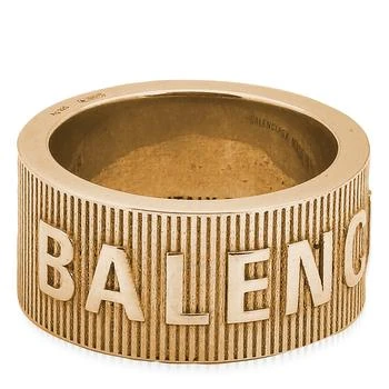 Balenciaga | Shiny Gold Sterling Silver Force Striped Ring,商家Jomashop,价格¥1475