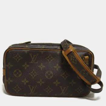 [二手商品] Louis Vuitton | Louis Vuitton Brown Canvas Monogram Pochette Marly Bandouliere Crossbody Bag 