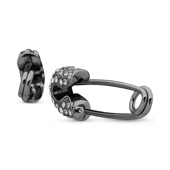 商品Hematite-Tone Crystal Pavé Safety Pin Earrings图片