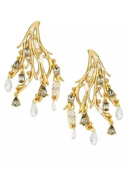 Oscar de la Renta | Goldtone, Crystal Glass & Pearl Branch Drop Earrings,商家Saks Fifth Avenue,价格¥3876