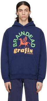 Brain Dead | Navy Grafix Hoodie商品图片,独家减免邮费