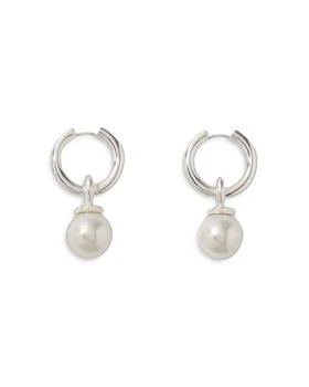 Maje | Imitation Pearl Huggie Hoop Earrings,商家Bloomingdale's,价格¥494