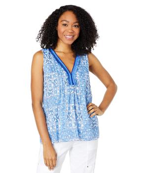 Vineyard Vines衣服, Vineyard Vines | Scarf Print Pin Tuck Top商品图片 4.9折