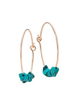商品Jala 18K Rose Gold & Chrysocolla Beaded Hoop Earrings图片