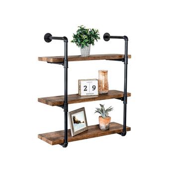 Honey Can Do | 3-Tier Black Industrial Wall Shelf商品图片,