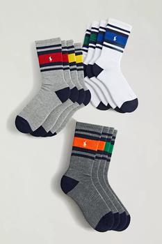 推荐Polo Ralph Lauren Multi Stripe Crew Sock 6-Pack商品