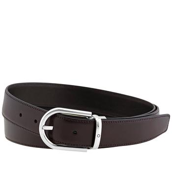 万宝龙腰带正品, MontBlanc | Mens Burgundy Leather Belt商品图片 5.7折