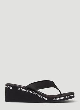 推荐Logo Wedge Sandals in Black商品