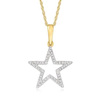 商品Canaria Diamond-Accented Star Pendant Necklace in 10kt Yellow Gold图片