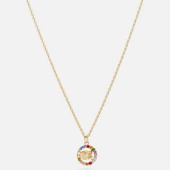 Coach | Coach Women's C Multi Crystal Necklace - Gold/Multicolour商品图片,7折
