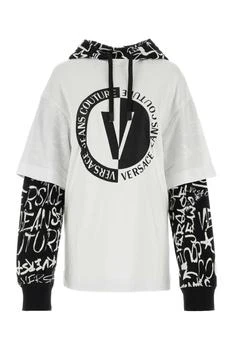 Versace | Versace Jeans Couture Logo Print Panelled Hoodie 6.7折