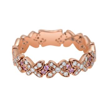 商品Mimi Milano | Mimi Milano Freevola 18K Rose Gold Diamond 0.32ct. Tw. And Pink Sapphire Ring Sz 6.75 AXM248R8Z2B-54,商家Shopworn,价格¥9612图片