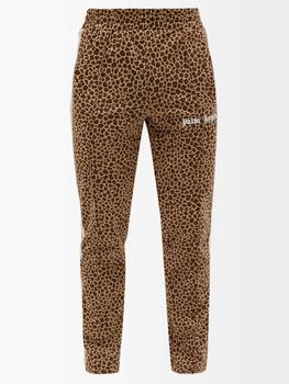 推荐Logo-print leopard-jacquard jersey track pants商品