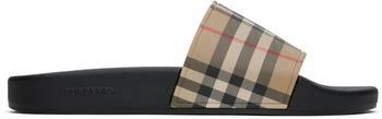 推荐Beige Vintage Check Slides商品