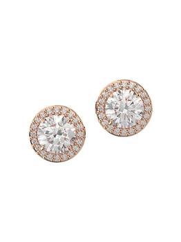 施华洛世奇耳钉评价, Swarovski | Constella Rose Goldtone & Crystal Halo Stud Earrings商品图片 