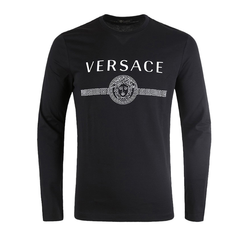 范思哲短袖真假, Versace | VERSACE 范思哲 男士黑色棉质美杜莎头像字母图案长袖T恤 A83580-A228806-A008商品图片 独家减免邮费