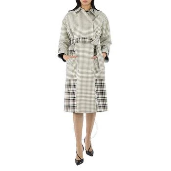 Proenza Schouler | Ladies Windowpane Plaid Belted Trench Coat,商家Jomashop,价格¥3789