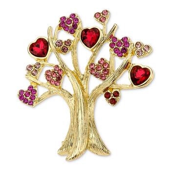 商品Gold-Tone Crystal Heart Tree Pin, Created for Macy's图片