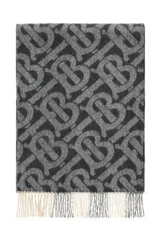 Burberry | Black/White Reversible Check And Monogram Cashmere Scarf 5.5折, 满$75减$5, 满减