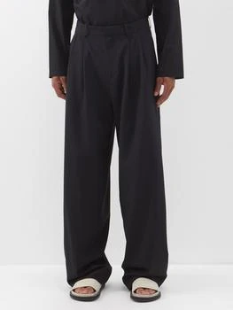 推荐Pleated wide-leg merino trousers商品