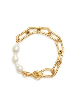 推荐Molten pearl and 18kt gold-plated bracelet商品