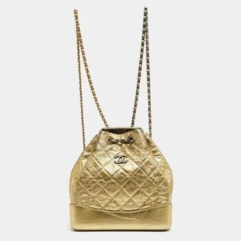 [二手商品] Chanel | Chanel Gold Quilted Leather Small Gabrielle Backpack 满$3001减$300, $3000以内享9折, 独家减免邮费, 满减