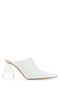 罗意威鞋价格, Loewe | White leather Drop mules Nd Loewe Donna商品图片 