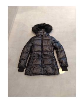 Michael Kors | Belted Orizontal Quilted Down Coat Zip Off Hood Faux Fur商品图片,