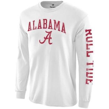 推荐Men's White Alabama Crimson Tide Distressed Arch Over Logo Long Sleeve Hit T-shirt商品