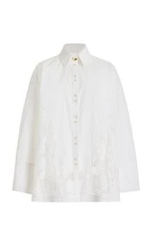 推荐Aje - Agua Embroidered Cotton Shirt - Off-White - AU 4 - Moda Operandi商品