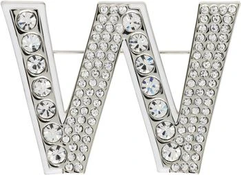 Weekend Max Mara | Silver & White Carella Brooch,商家SSENSE HK,价格¥332