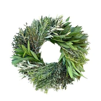 GreenishBlu | Eucalyptus, Rosemary, Bayleaf and Olive Fresh Spring Wreath, 20",商家Macy's,价格¥567