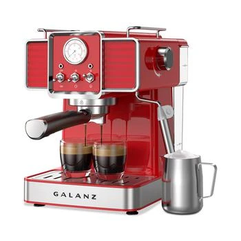 Galanz | 2-Cup Retro Espresso Machine with Milk Frother,商家Macy's,价格¥1116