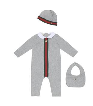 商品Gucci | Baby连身衣、帽子和围兜套装,商家MyTheresa CN,价格¥3164图片