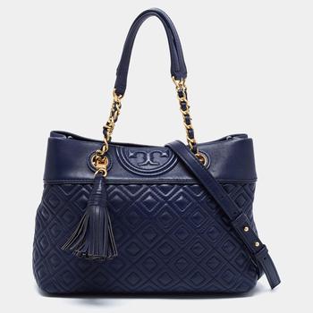 tory burch fleming多少钱, [二手商品] Tory Burch | Tory Burch Blue Leather Fleming Tote商品图片 满1件减$100, 满减