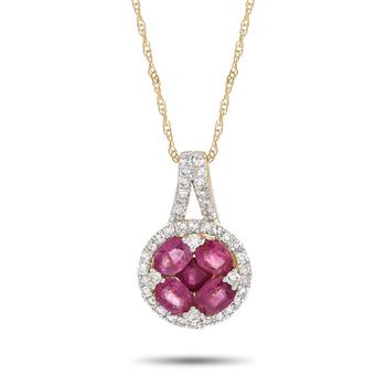 商品LB Exclusive | 14K Yellow Gold 0.25 ct Diamond and Ruby Pendant Necklace,商家Jomashop,价格¥4654图片