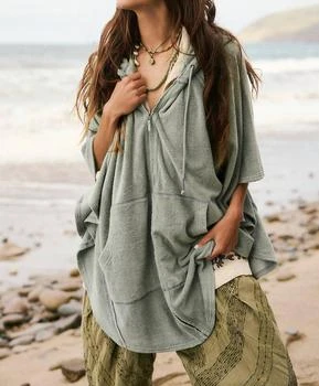 Free People | Beach Love Poncho In Blue Surf Combo,商家Premium Outlets,价格¥834