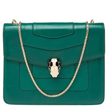 bvlgari包, [二手商品] BVLGARI | Bvlgari Green Leather Small Serpenti Forever Shoulder Bag商品图片 5.1折, 满1件减$100, 满减