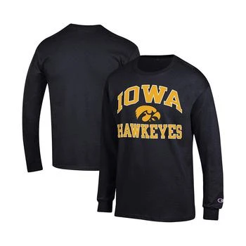 CHAMPION | Men's Black Iowa Hawkeyes High Motor Long Sleeve T-shirt 