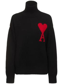 AMI | Logo Felted Wool Sweater商品图片,额外7.5折, 额外七五折