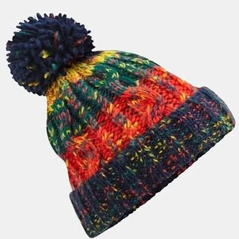 Beechfield | Unisex Adults Corkscrew Knitted Pom Pom Beanie Hat Crackling Campfire ONE SIZE,商家Verishop,价格¥109