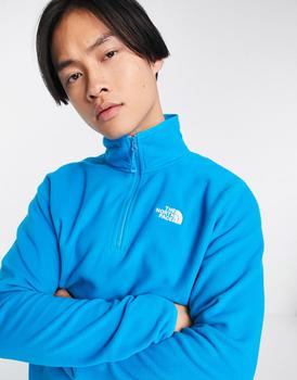 推荐The North Face Glacier 100 1/4 zip fleece in bright blue商品