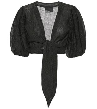 LISA MARIE FERNANDEZ | Cropped linen-blend blouse商品图片,5.9折×额外8折, 额外八折
