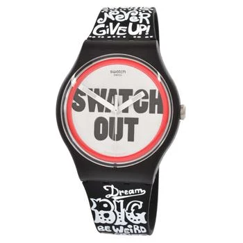 Swatch | Swatch Men's Watch - Swatch Out Swiss Quartz Black and White Rubber Strap | SUOB160 9.5折×额外9折x额外9折, 额外九折